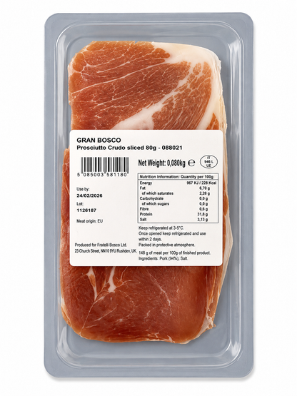 Italian Prosciutto Crudo – Authentic Dry-Cured Ham 80g
