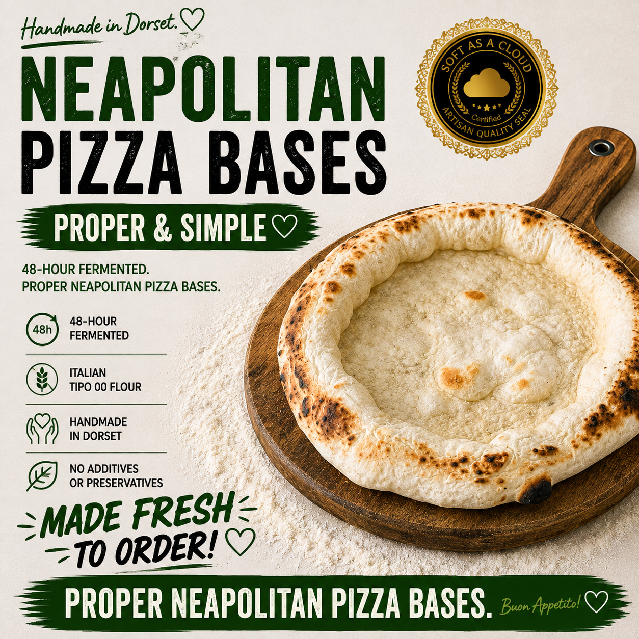 Authentic Pre-Cooked Neapolitan Pizza Bases (Pack of 8) | Dough Dorks