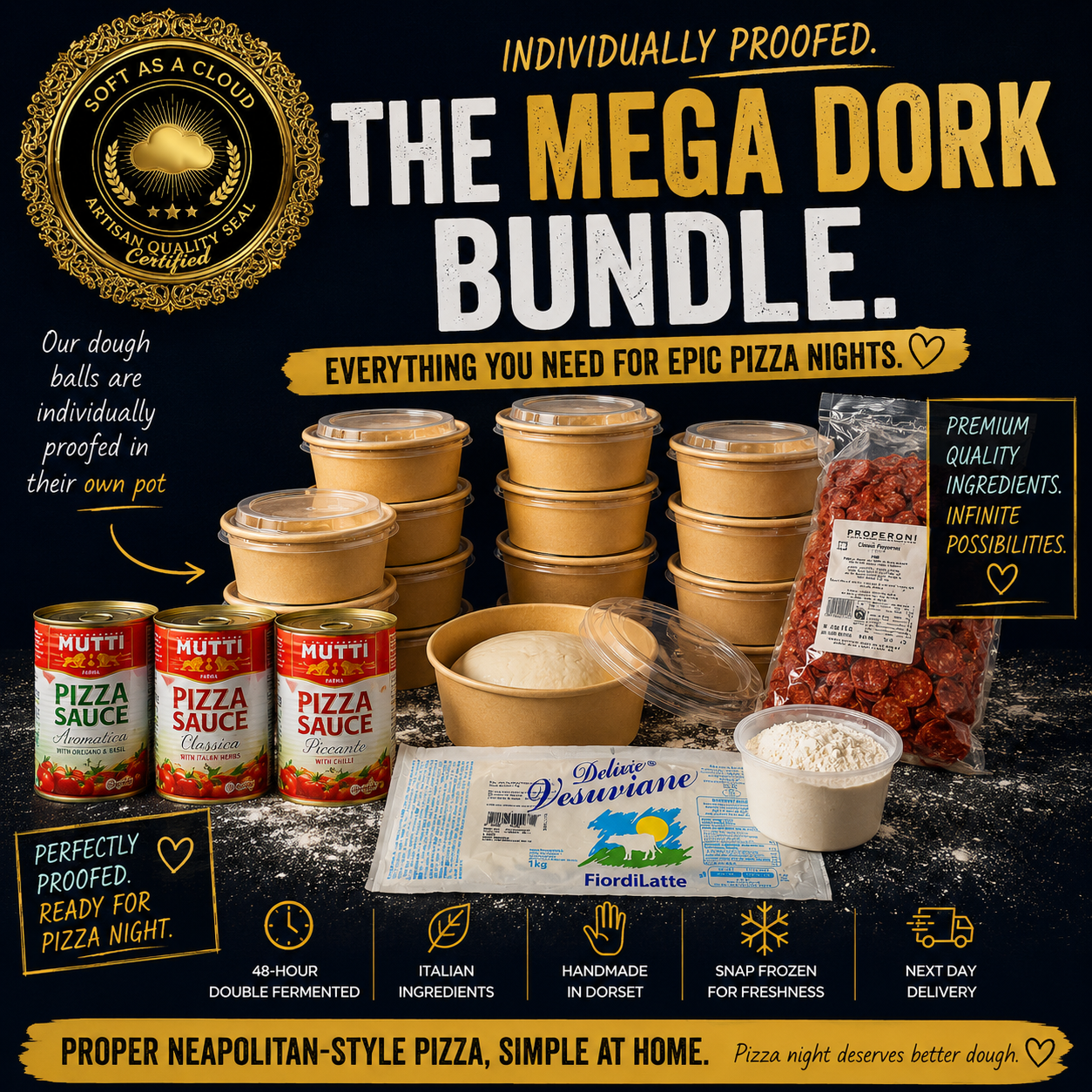 Mega Dork artisan Neapolitan pizza bundle by Dough Dorks