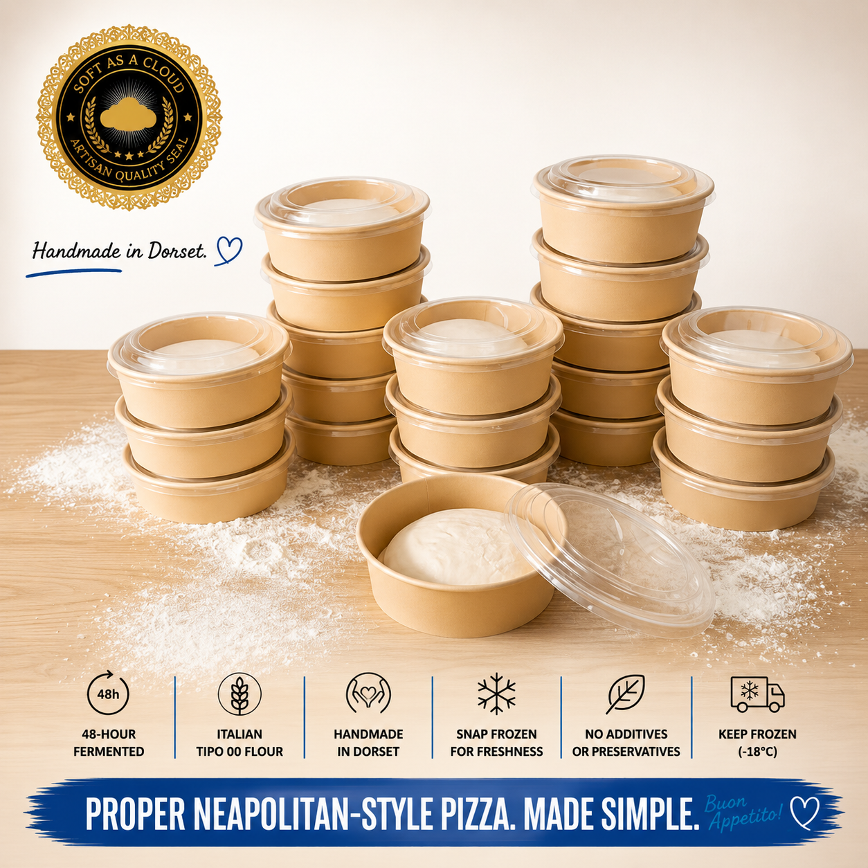 Authentic Ready Made Neapolitan Pizza Dough Balls Box of 20 - Dough Dorks