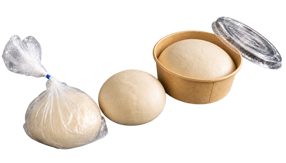 Dough Dorks frozen pizza dough balls, 48-hour fermented and individually proofed in their own pots