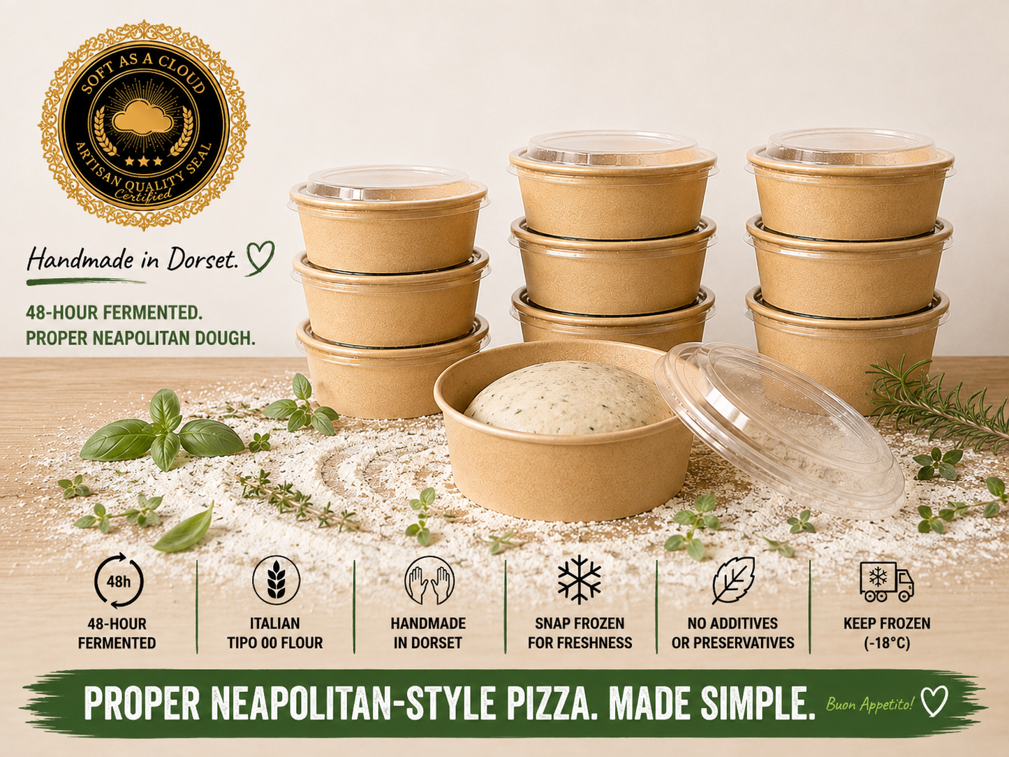 Italian Herb Neapolitan Pizza Dough Balls | Dough Dorks