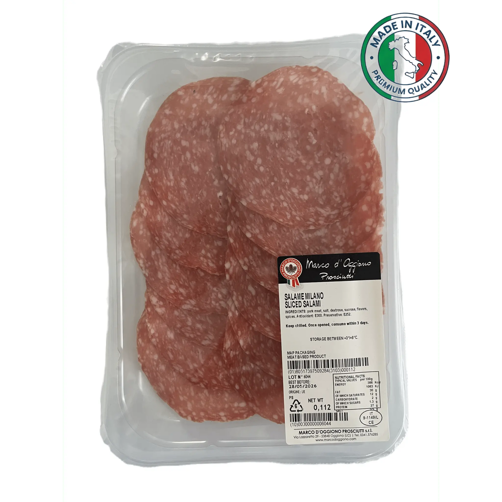 Marco d’Oggiono Prosciutti – Salame Milano Sliced Salami 100g - Dough Dorks
