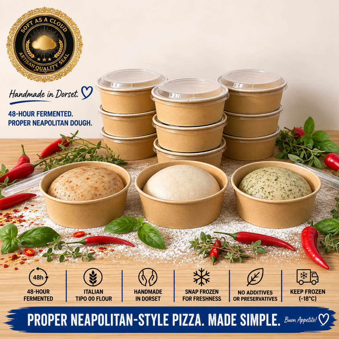 Mixed Neapolitan Pizza Dough Balls – Triple Flavour Box 12 - Dough Dorks