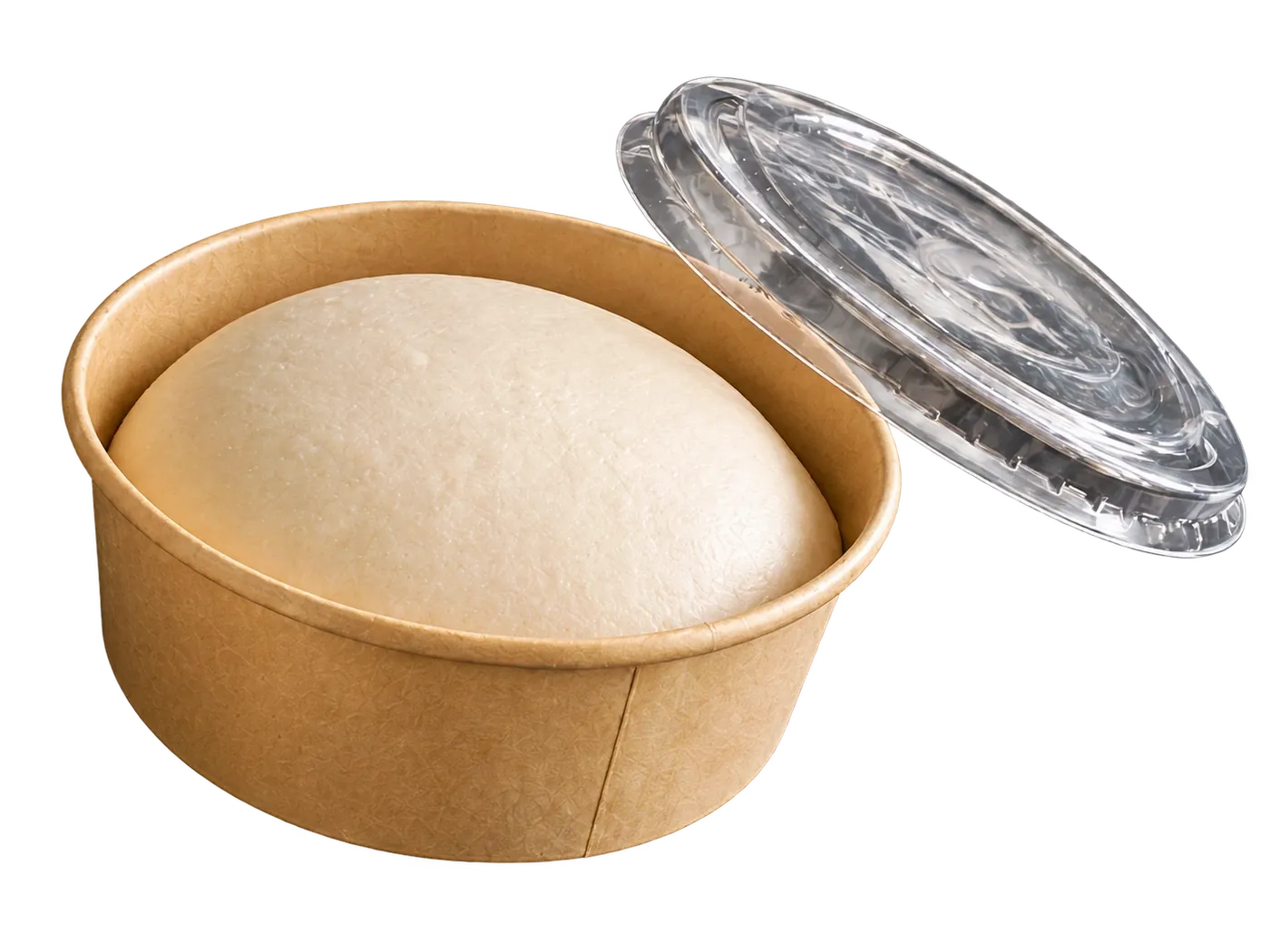 Dough Dorks proofed pizza dough ball in its individual proofing pot
